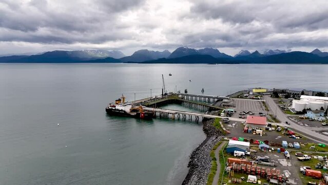 ferry landing aerial homer alaska