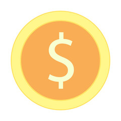 Coin icon design template. vector Illustration.