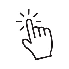 Obraz premium Hand cursor icon, Hand clicking icon. Finger cursor vector, Pointer cursor сomputer mouse icon