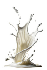 Fresh milk splash isolated on white transparent background.