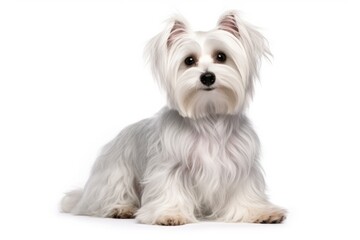 Chinese Crested Dog Sitting On A White Background
