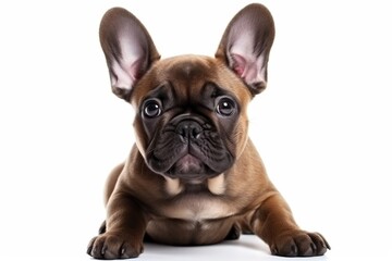 French Bulldog Dog Sitting On A White Background