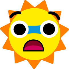 Sun Face Blue Face Scared