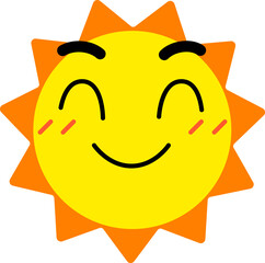 Sun Face Happy Blush Over Smile