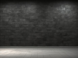 Texture of a black brick wall abstract dark background for your product display
