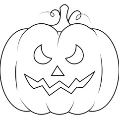 Halloween Pumpkin Line Art
