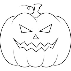 Halloween Pumpkin Line Art