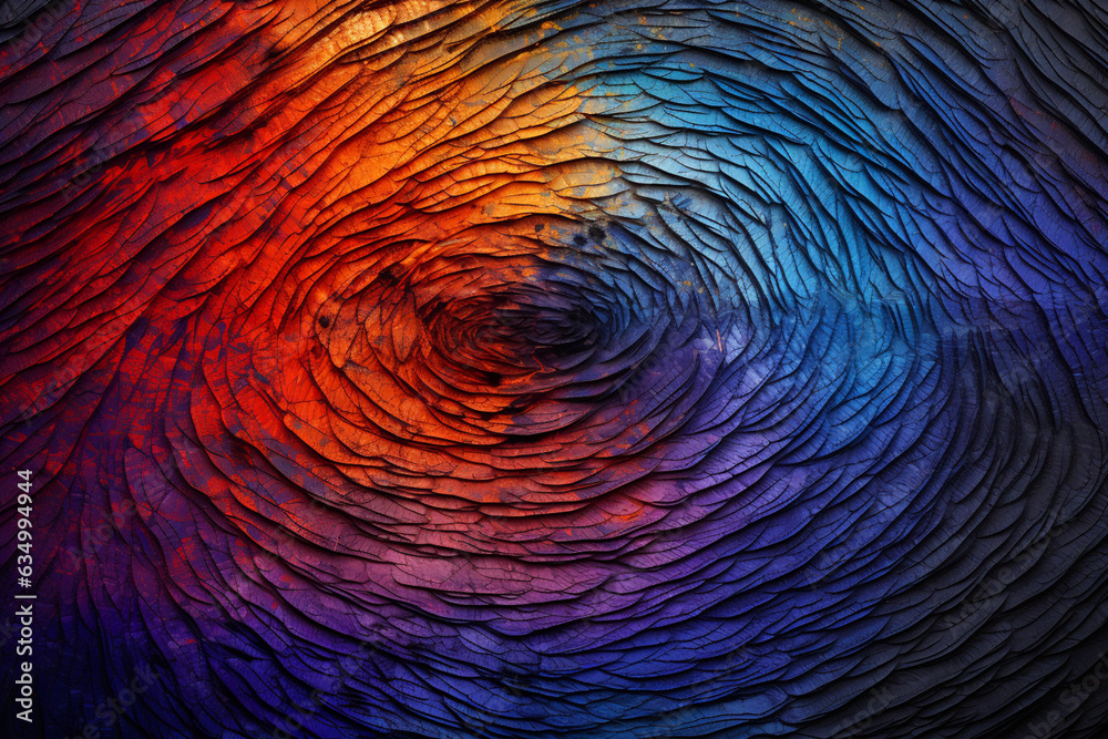 Aufkleber Close up beautiful abstract multi colored fingerprint on background texture for design Generative AI technology.