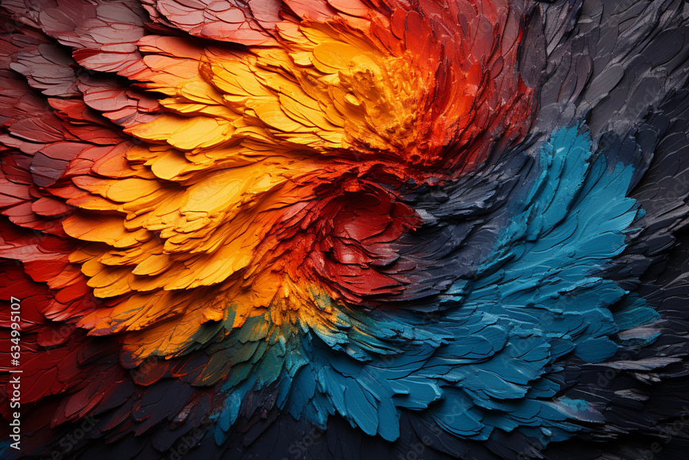 Poster Close up beautiful abstract multi colored fingerprint on background texture for design Generative AI technology.