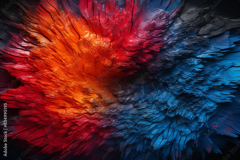Poster Close up beautiful abstract multi colored fingerprint on background texture for design Generative AI technology.