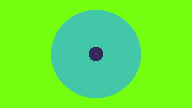 Flat and simple minimalistic dynamic green screene background. Abstract circles transition template Pack. Modern graphic animation in 4K.  Retro Pop style video, vintage color palette