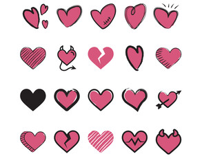 Heart icons vectors Pack
