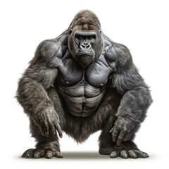 a gorilla in white background