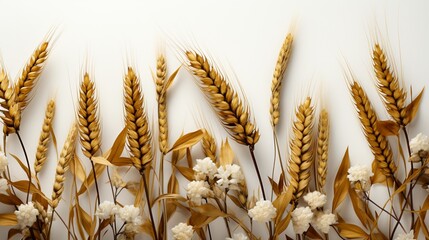 A wheat field border on white background.