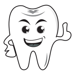 happy tooth cartoon, Smiling tooth