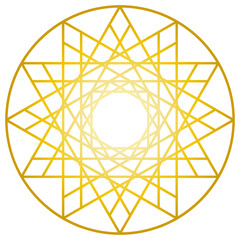 Fototapeta premium 金色十二角形の神聖幾何学模様