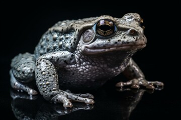 A frog that lacks pigments, appearing white. Generative AI