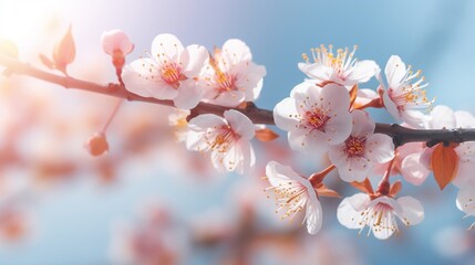 Beautiful floral spring abstract background of nature Generative Ai