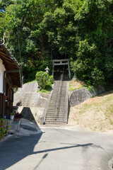 Torii of a small shrine in a rural Japanese village