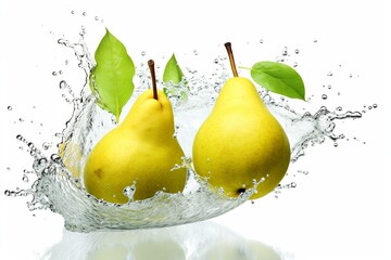 Fototapeta na wymiar pear with water drops