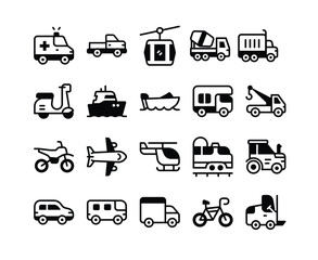 Vehicle icons vector Pack