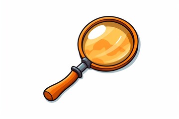 Cartoon Style Magnifying Glass on White Background. AI generated