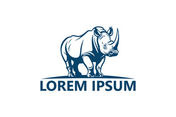 Rhino logo template design vector