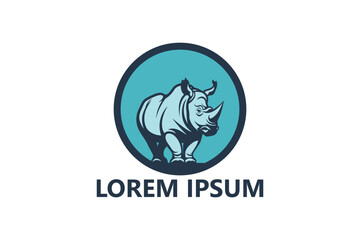 Rhino logo template design vector