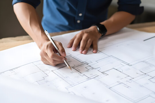 An architect analyzing site plans and conducting feasibility studies for potential building projects, considering factors such as location, infrastructure, and regulations. Generative AI