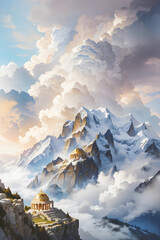 mountains in the snow