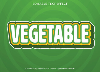vegetable text effect template with 3d bold type style and retro concept use for brand and logotype