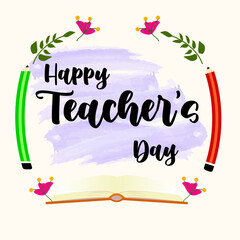 Happy Teachers day. Teachers day vector illustration greeting, poster, card.
