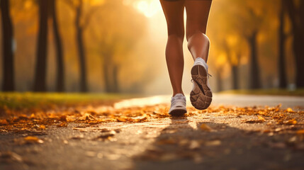 Male Jogger's Legs During Fall