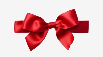 Red beautiful diagonal ribbon with a bow isolated on a Generative Ai