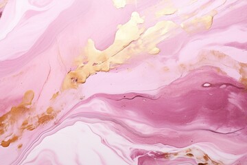 Fototapeta premium Abstract painting background with gold glitter splatter texture resembling liquid marble print.