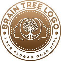 Natural Brain tree logo design for business,