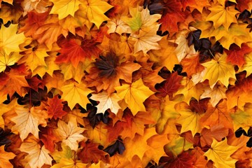 Naklejka na ściany i meble Autumnal Array: Endless Seamless Leaf Pattern