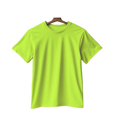 Mockup of a blank green shirt for inserting the desired pattern on a transparent background PNG