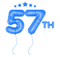 57th Anniversary Blue Balloon 3d