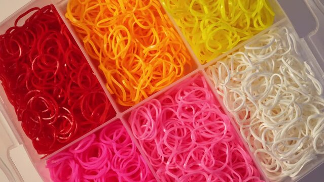 Colorful Loom Bracelet Rubber Bands Isolated On White Background Stock  Photo, Picture and Royalty Free Image. Image 37516931.