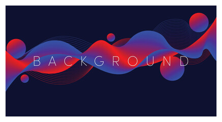 Abstract wavy background blue dark blue and red shade