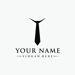 Vintage gentlemen tie logo template design.Elegant menswear fashion logo.