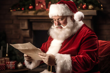 Santa Claus checking his gift list