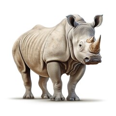 Obraz premium a rhinoceros in white background