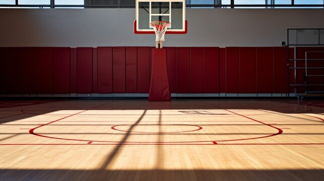 Sport complex in university. School gym indoor.