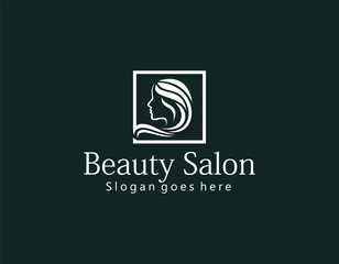 Women face, hair salon logo vector