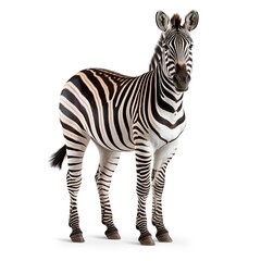 a zebra in white background