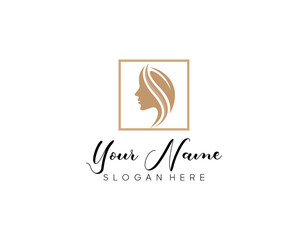 luxury beauty woman logo design for makeup, makeover, salon, beauty care, hairdresser.