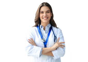 Female doctor on a transparent background
