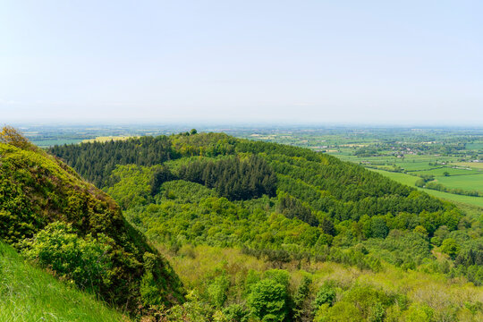 Dense woodland covers Hood Hill in North Yorkshire.
